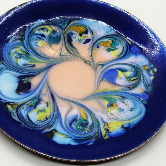 VTG Glass Enamel on Copper Plate Small - Picture 10 of 12